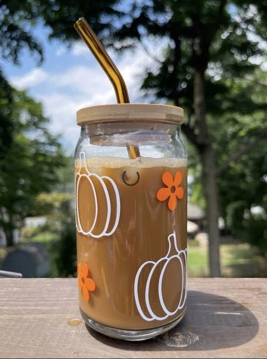 Pumpkin Glass Beer Can